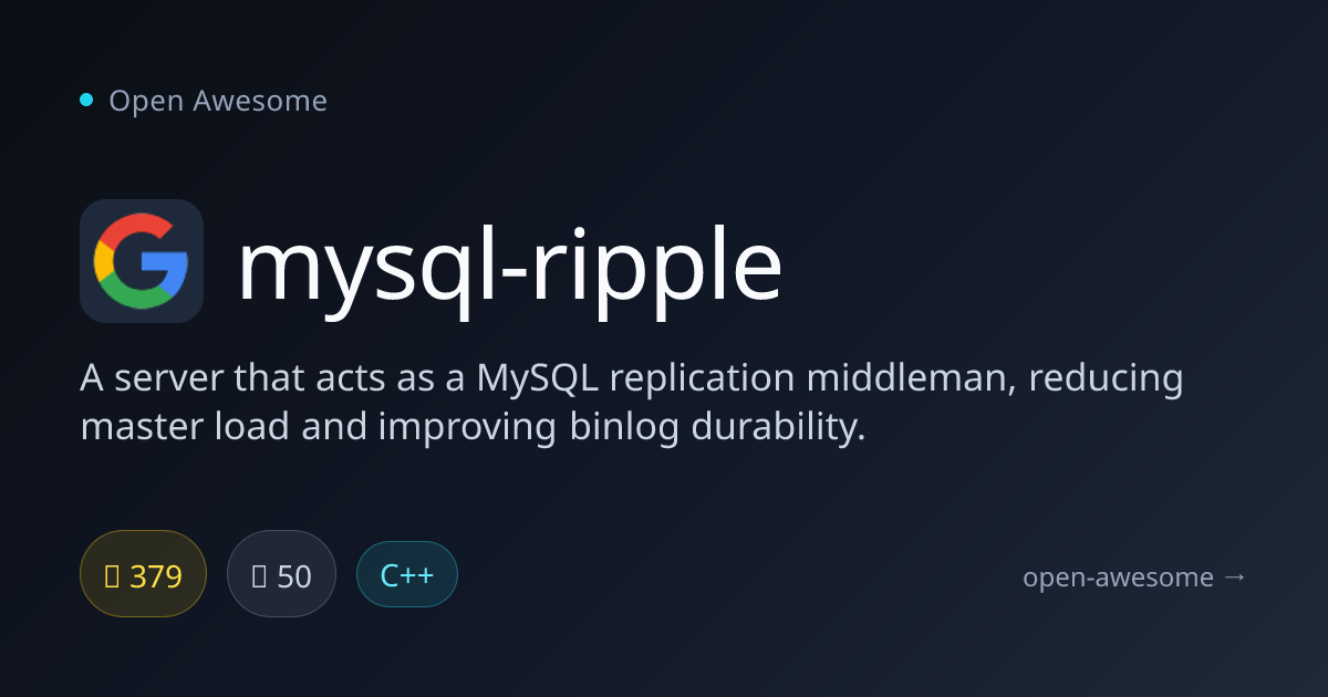 mysql-ripple — MySQL Replication Middleman Server | Open Awesome