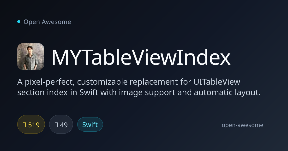 MYTableViewIndex — Custom UITableView Index | Open Awesome