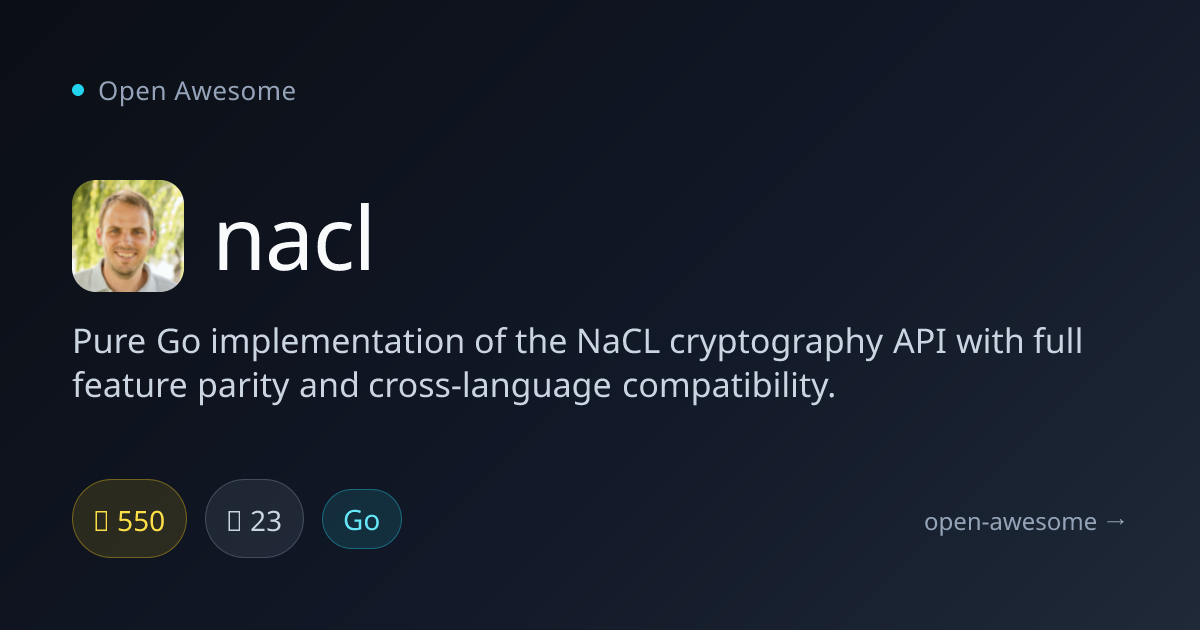 nacl — Go NaCL Cryptography API | Open Awesome