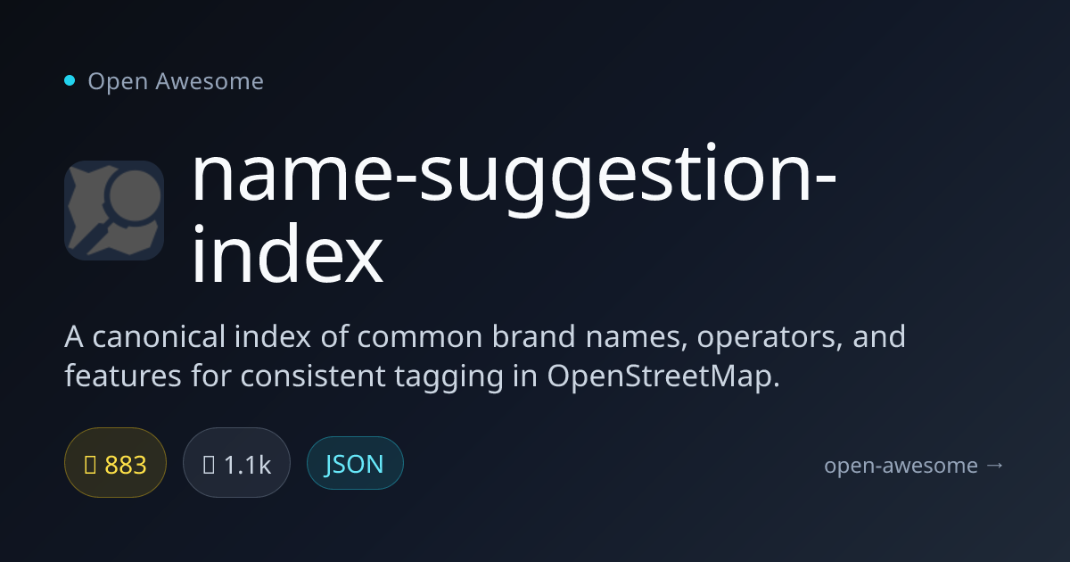 name-suggestion-index — OpenStreetMap Brand Index | Open Awesome