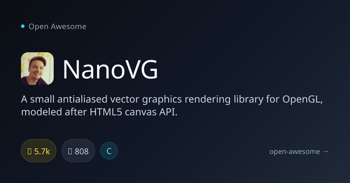 NanoVG — Antialiased Vector Graphics Library | Open Awesome