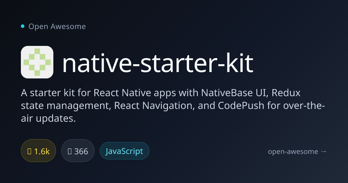 native-starter-kit — React Native Starter Kit | Open Awesome