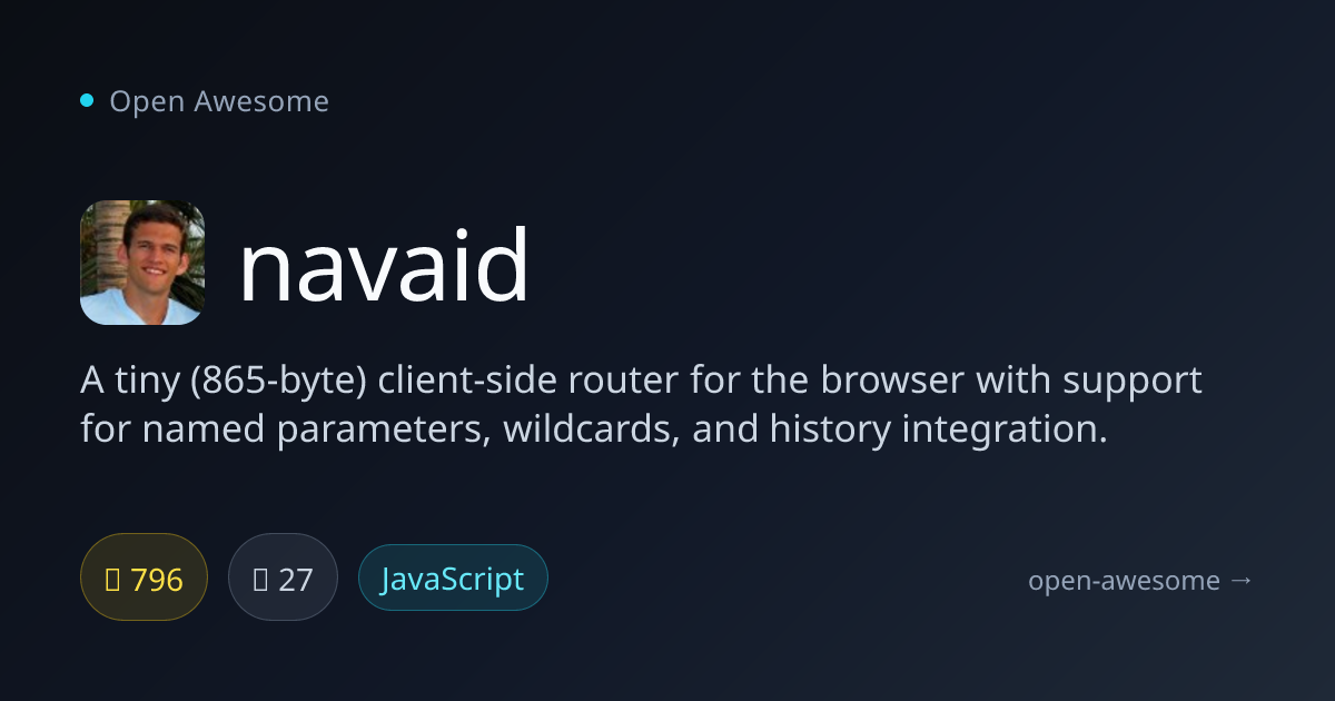 navaid — Tiny Client-Side Browser Router | Open Awesome