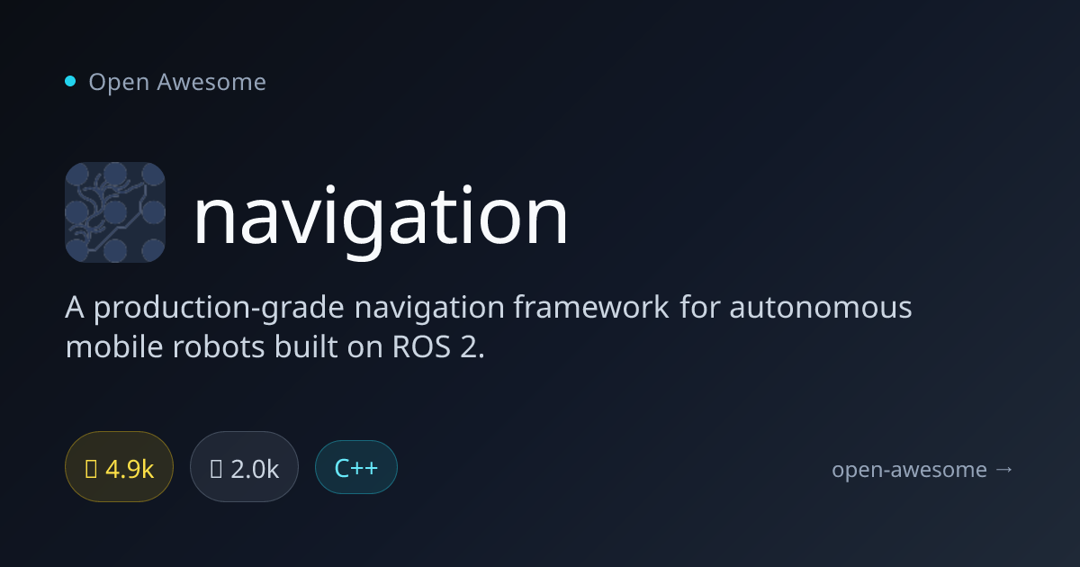 navigation — ROS 2 Navigation for Mobile Robots | Open Awesome