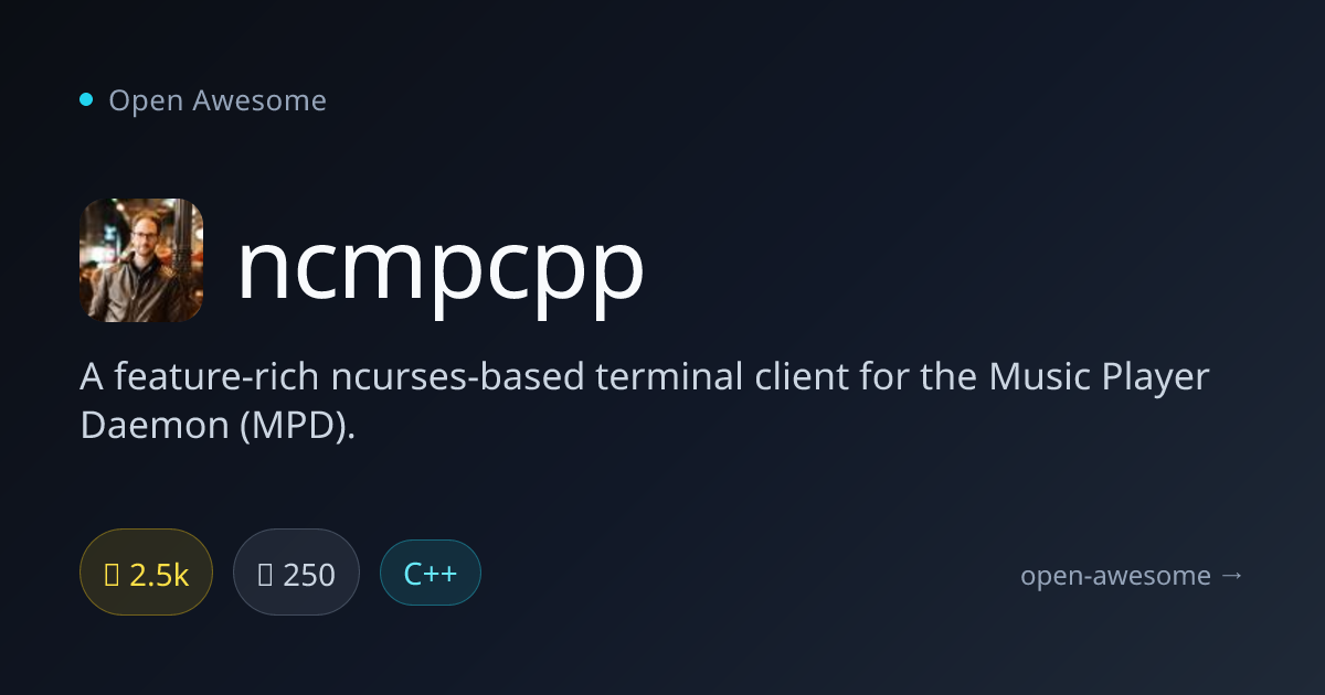 ncmpcpp — MPD Terminal Client | Open Awesome