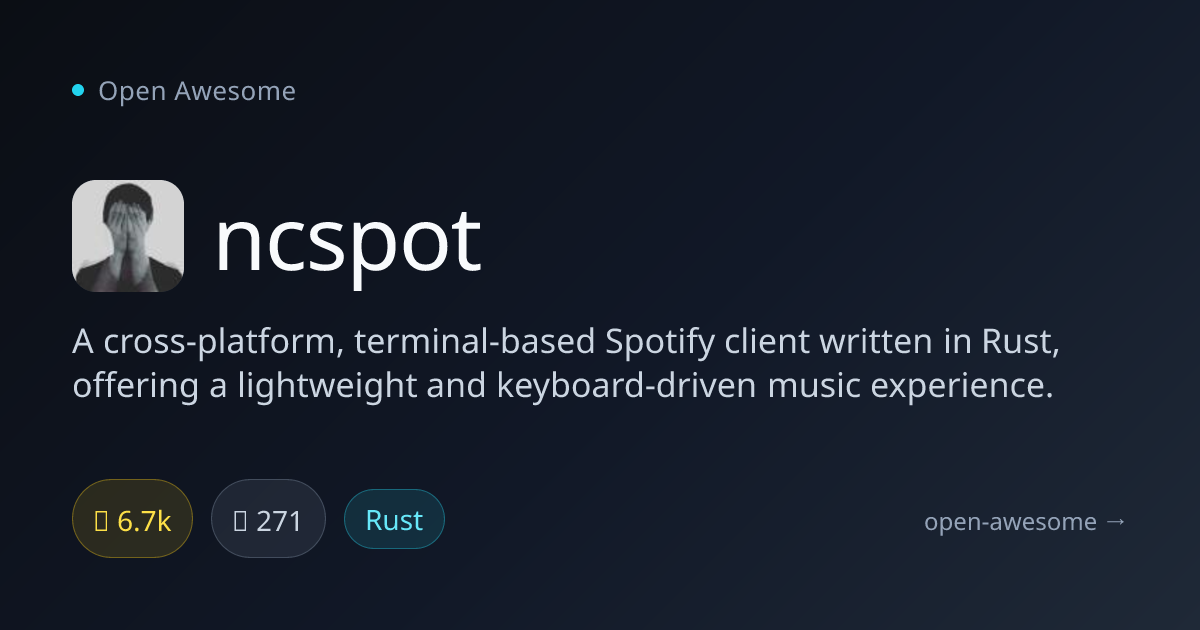 ncspot — Terminal Spotify Client | Open Awesome