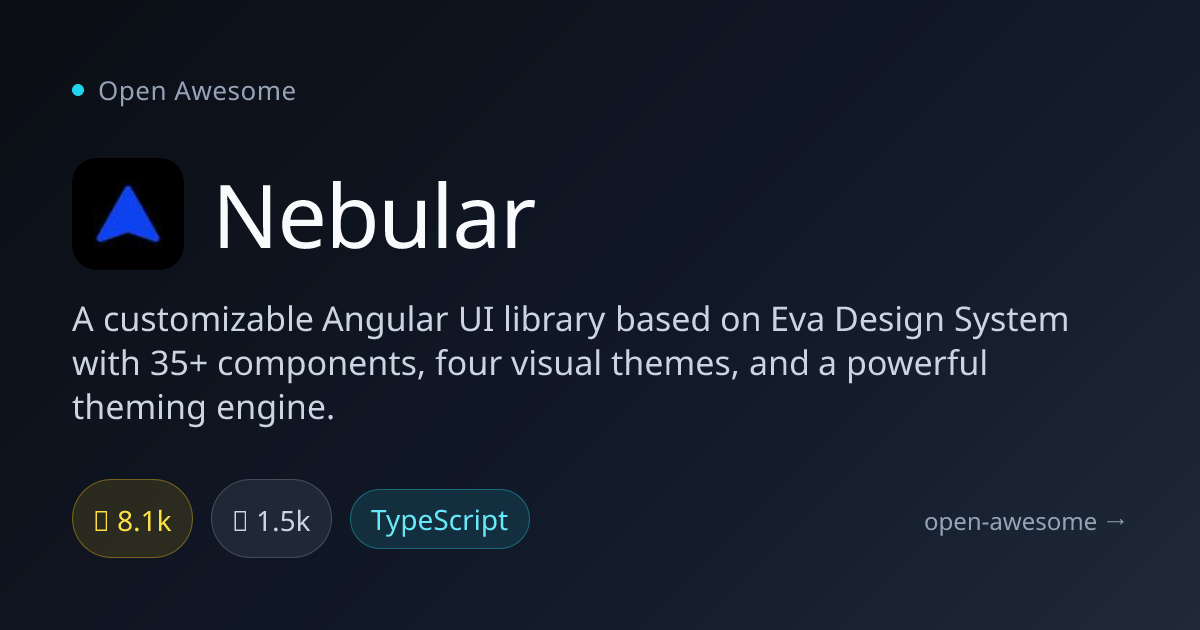 Nebular — Customizable Angular UI Library | Open Awesome