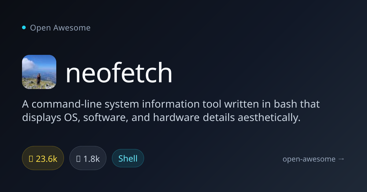 neofetch — Bash System Information Tool | Open Awesome