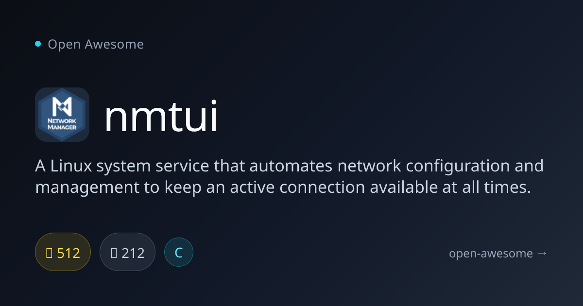nmtui — Linux Network Automation Service | Open Awesome