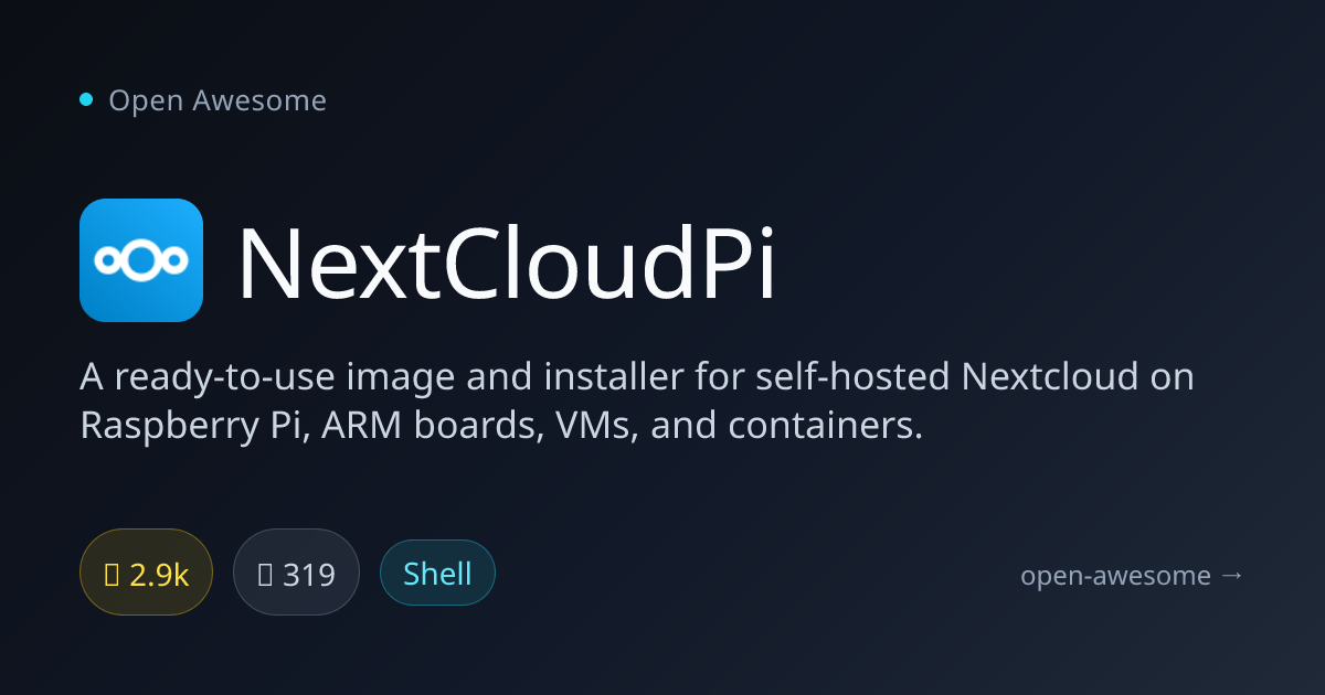 NextCloudPi — Self-Hosted Nextcloud Installer | Open Awesome