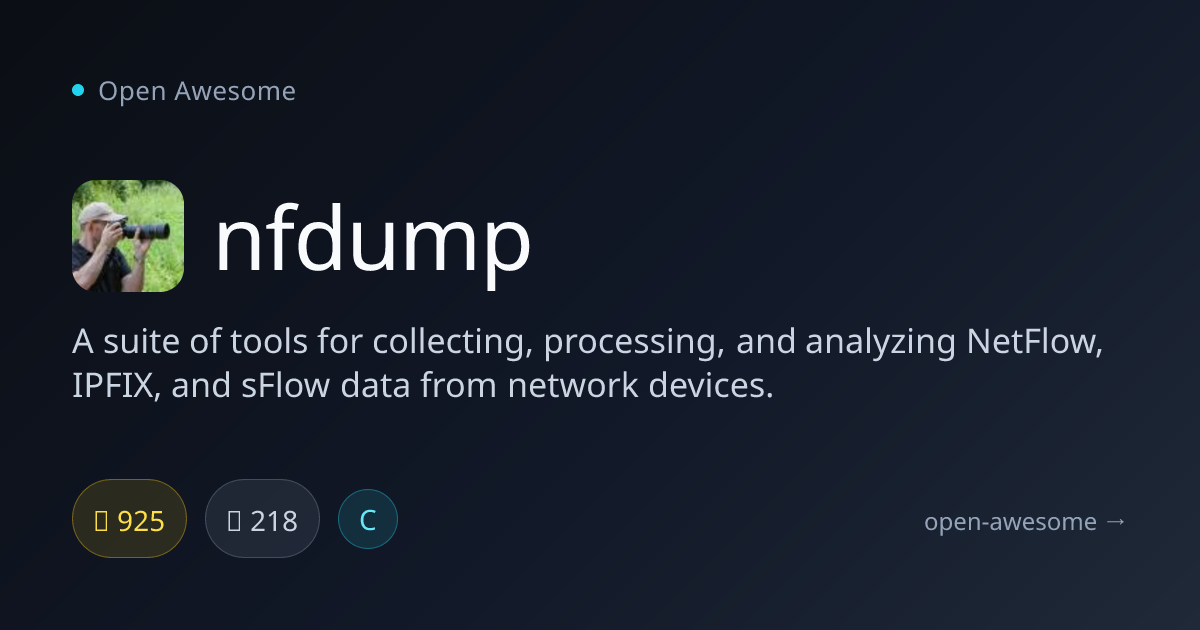 nfdump — NetFlow & IPFIX Analysis Tools | Open Awesome