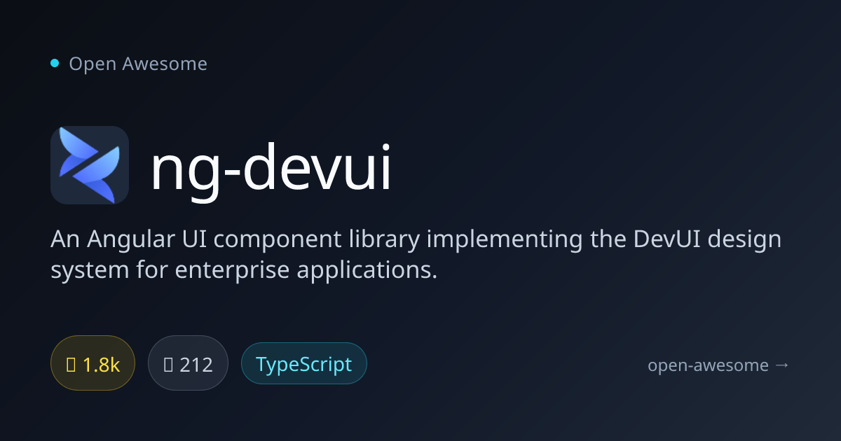 ng-devui — Angular Enterprise UI Components | Open Awesome