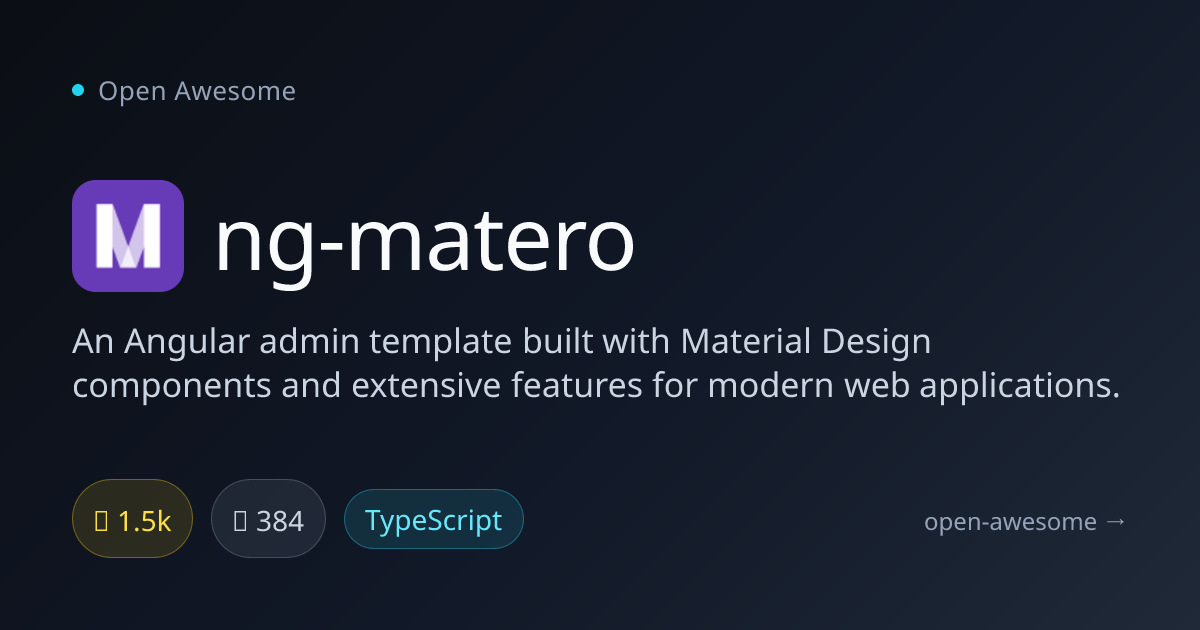ng-matero — Angular Material Admin Template | Open Awesome