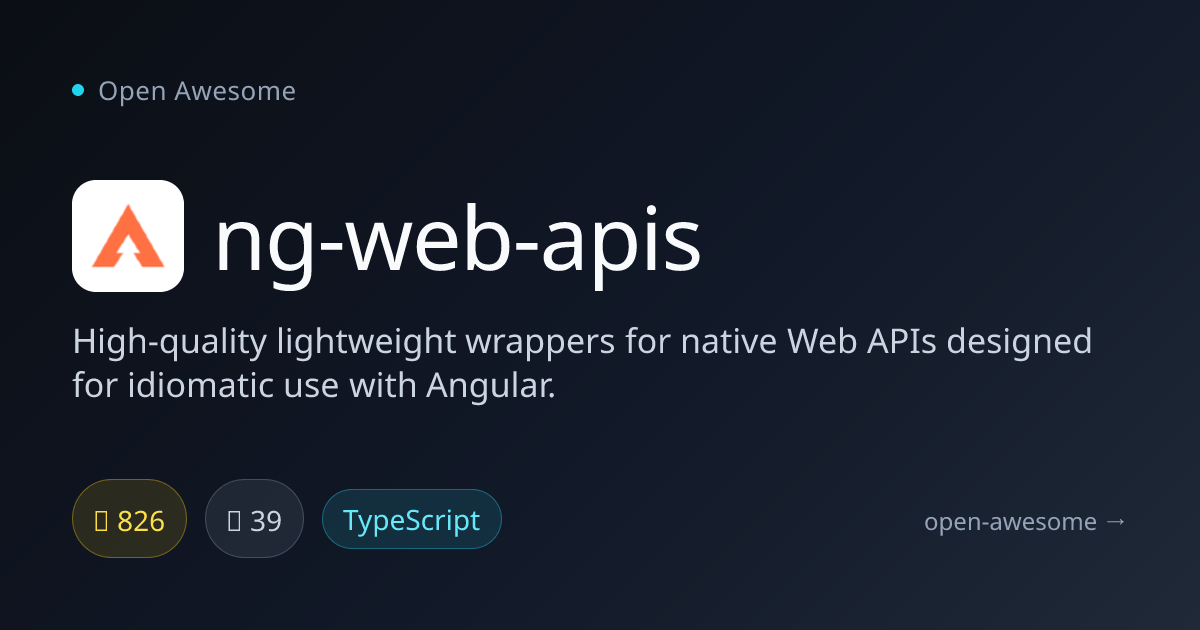 ng-web-apis — Angular Wrappers for Web APIs | Open Awesome
