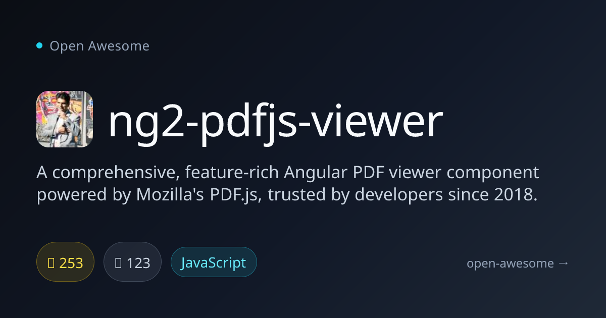 ng2-pdfjs-viewer — Angular PDF Viewer with PDF.js | Open Awesome