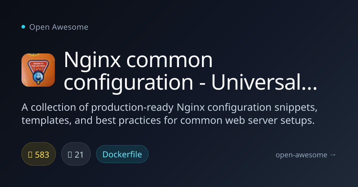 Nginx common configuration - Universal config and snippets — Production ...
