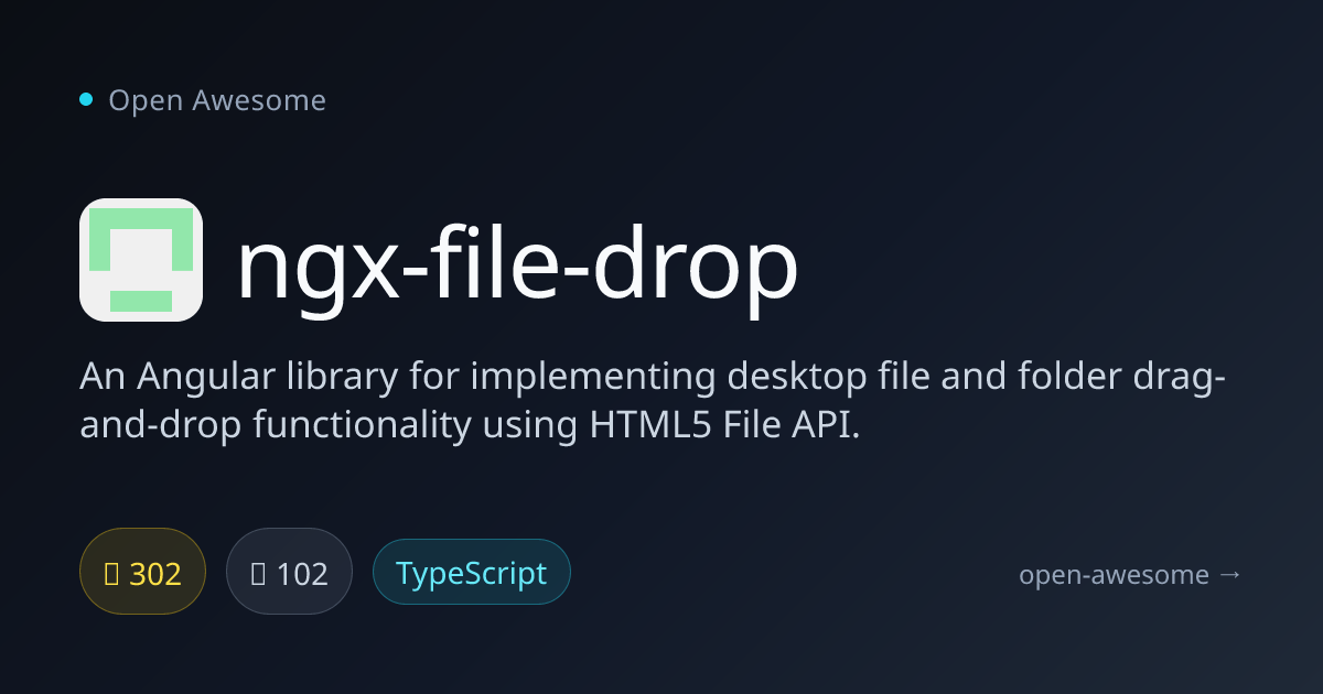 ngx-file-drop — Angular File Drag & Drop Library | Open Awesome