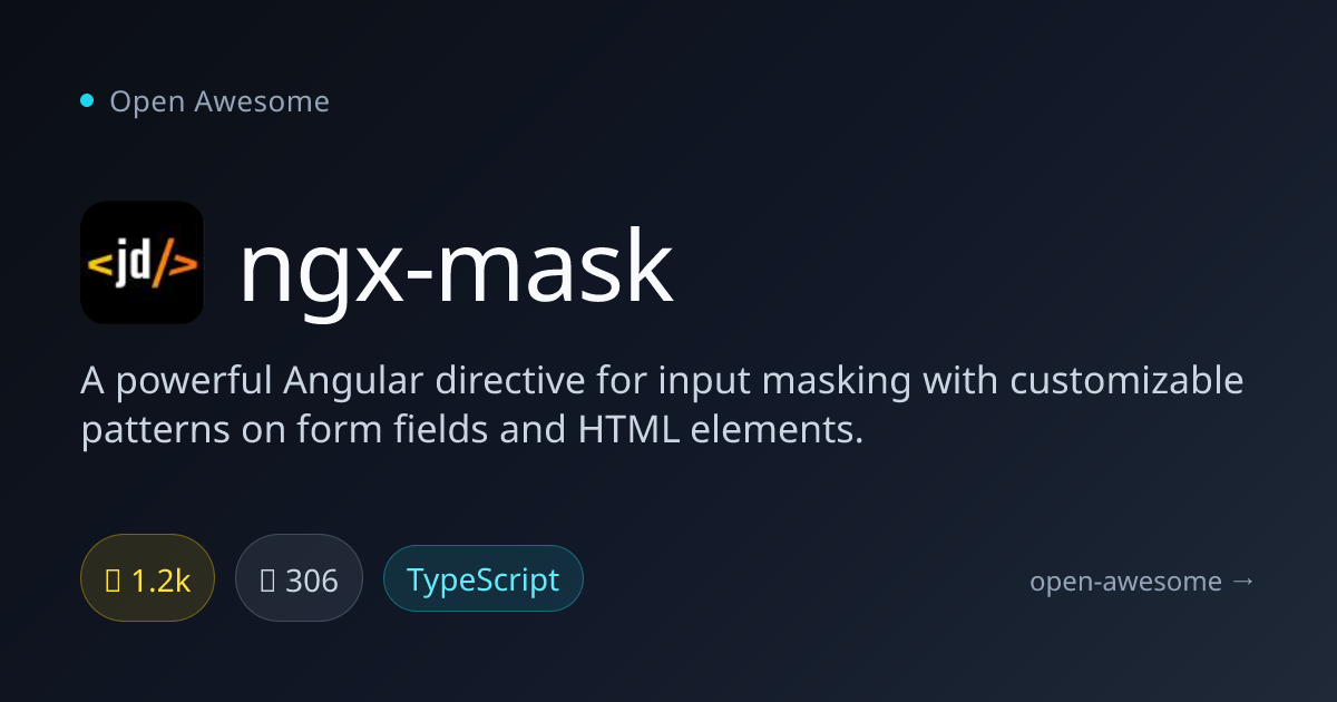 ngx-mask — Angular Input Masking Directive | Open Awesome