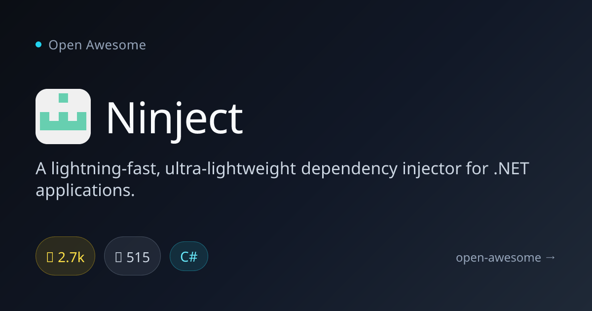 Ninject — Lightweight .NET DI Framework | Open Awesome