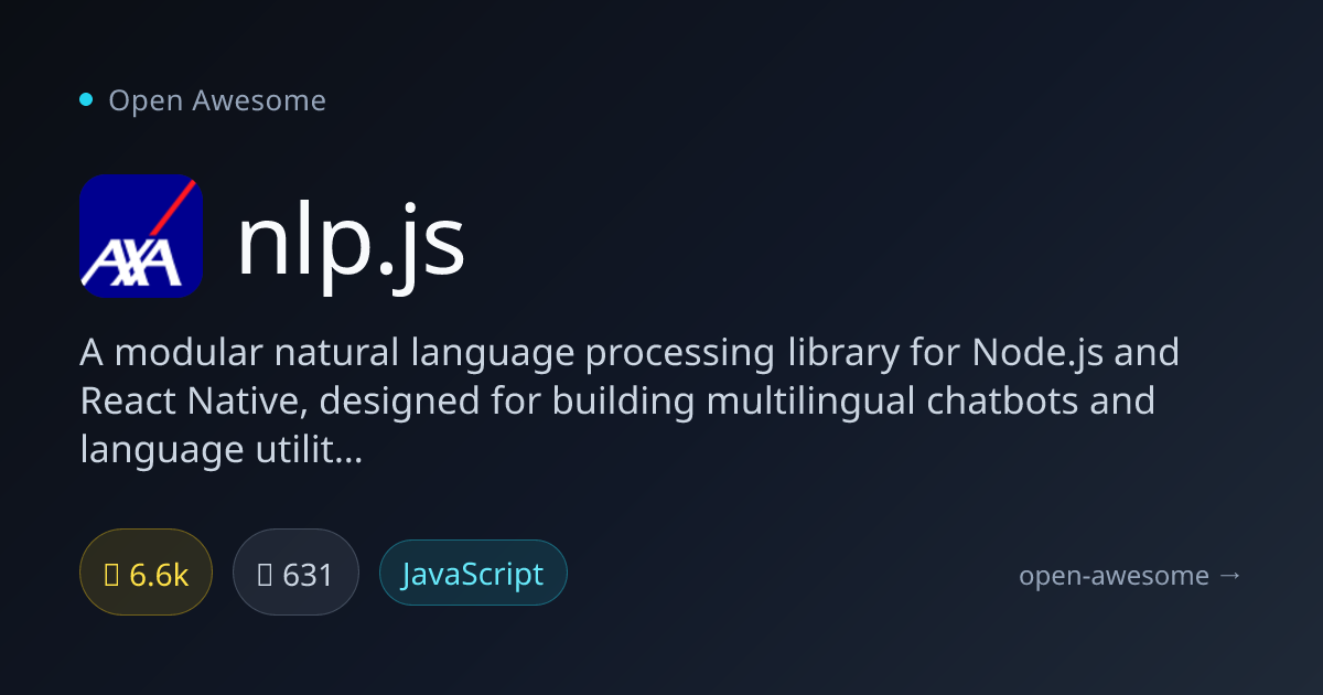 nlp.js — Node.js NLP Library | Open Awesome