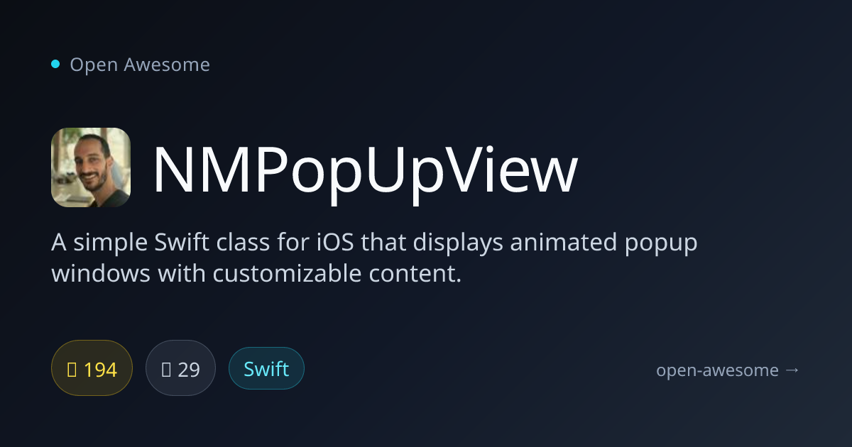 NMPopUpView — iOS Animated Popup Windows | Open Awesome