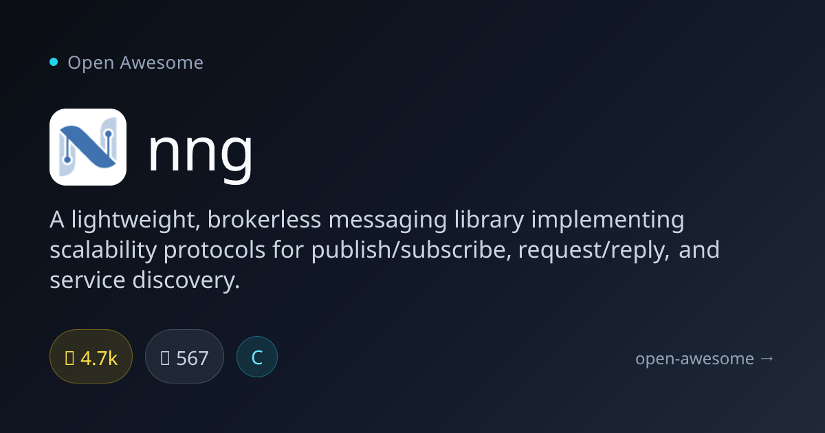 nng — Lightweight Messaging Library | Open Awesome