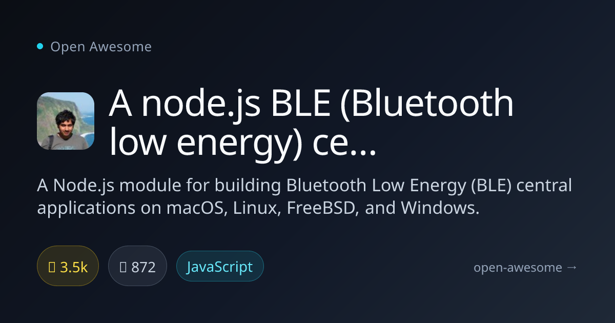 A node.js BLE (Bluetooth low energy) central module — Node.js BLE ...
