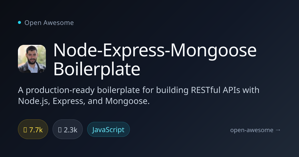Node-Express-Mongoose Boilerplate — REST API Starter Template | Open ...