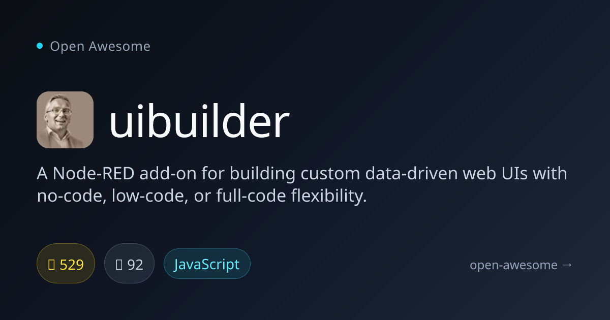 uibuilder — Node-RED Web UI Builder | Open Awesome