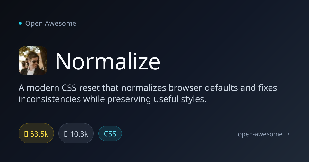 Normalize — Modern CSS Reset Tool | Open Awesome