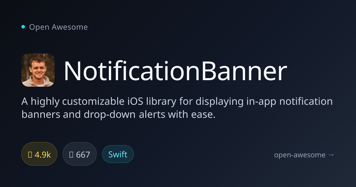 NotificationBanner — iOS In-App Alert Library | Open Awesome