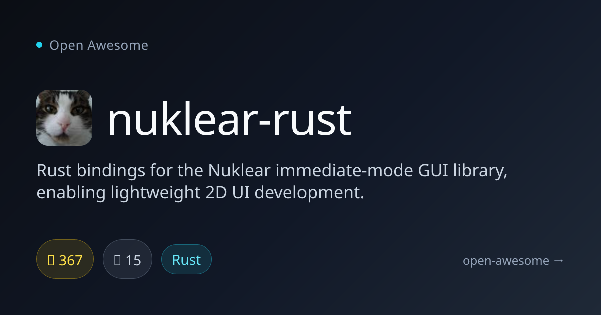 nuklear-rust — Rust Bindings for Nuklear GUI | Open Awesome
