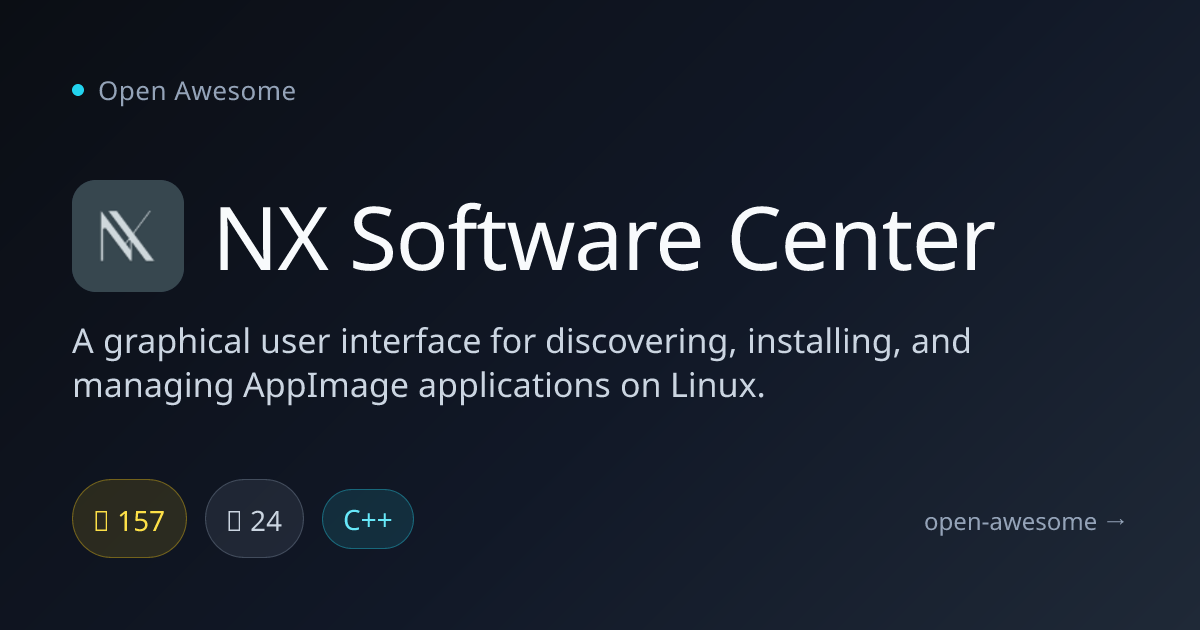 NX Software Center — GUI for AppImage Apps on Linux | Open Awesome
