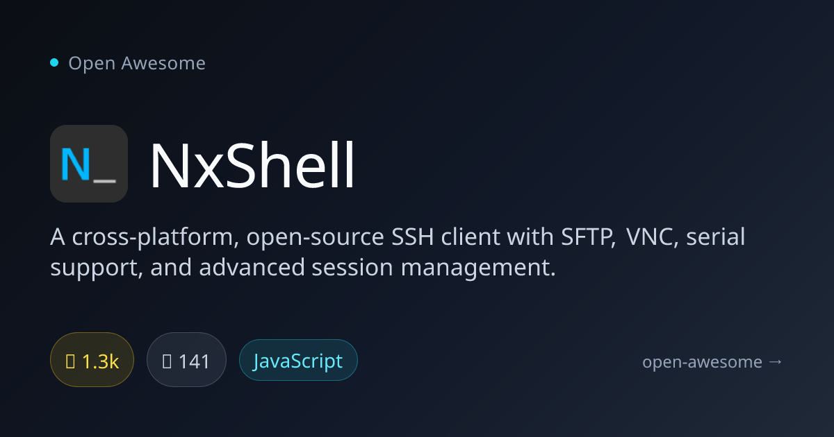 NxShell — Cross-Platform SSH Client | Open Awesome