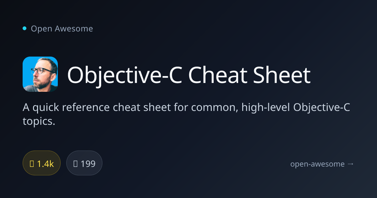 Objective-C Cheat Sheet — Quick Reference Cheat Sheet | Open Awesome