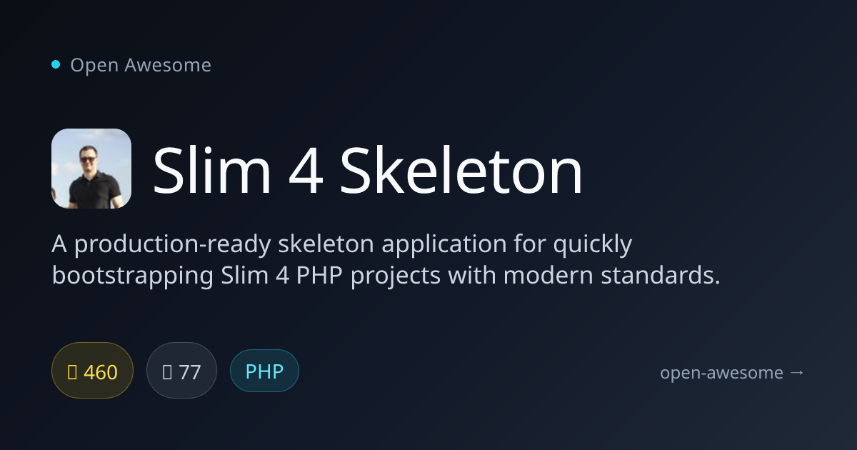 Slim 4 Skeleton — PHP Slim 4 Bootstrap | Open Awesome