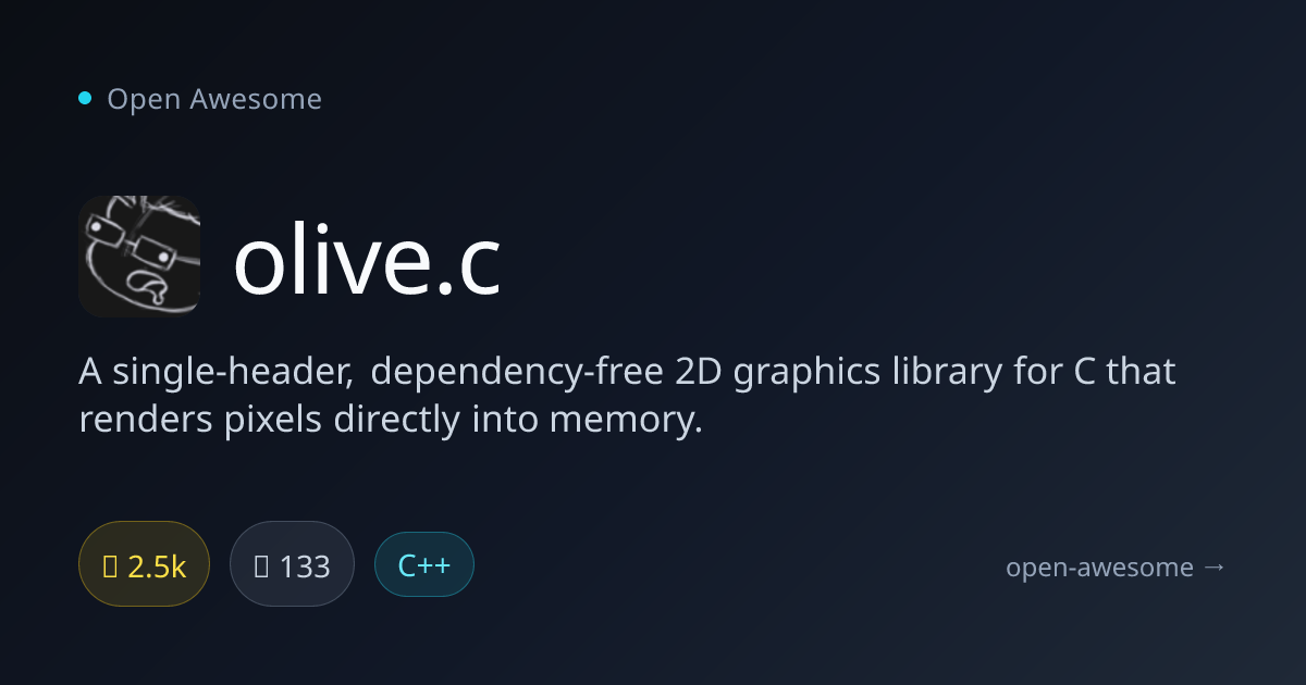 olive.c — Single-Header 2D Graphics Library | Open Awesome