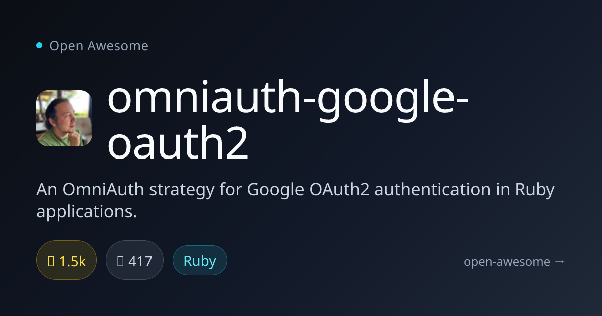 omniauth-google-oauth2 — Google OAuth2 for Ruby | Open Awesome