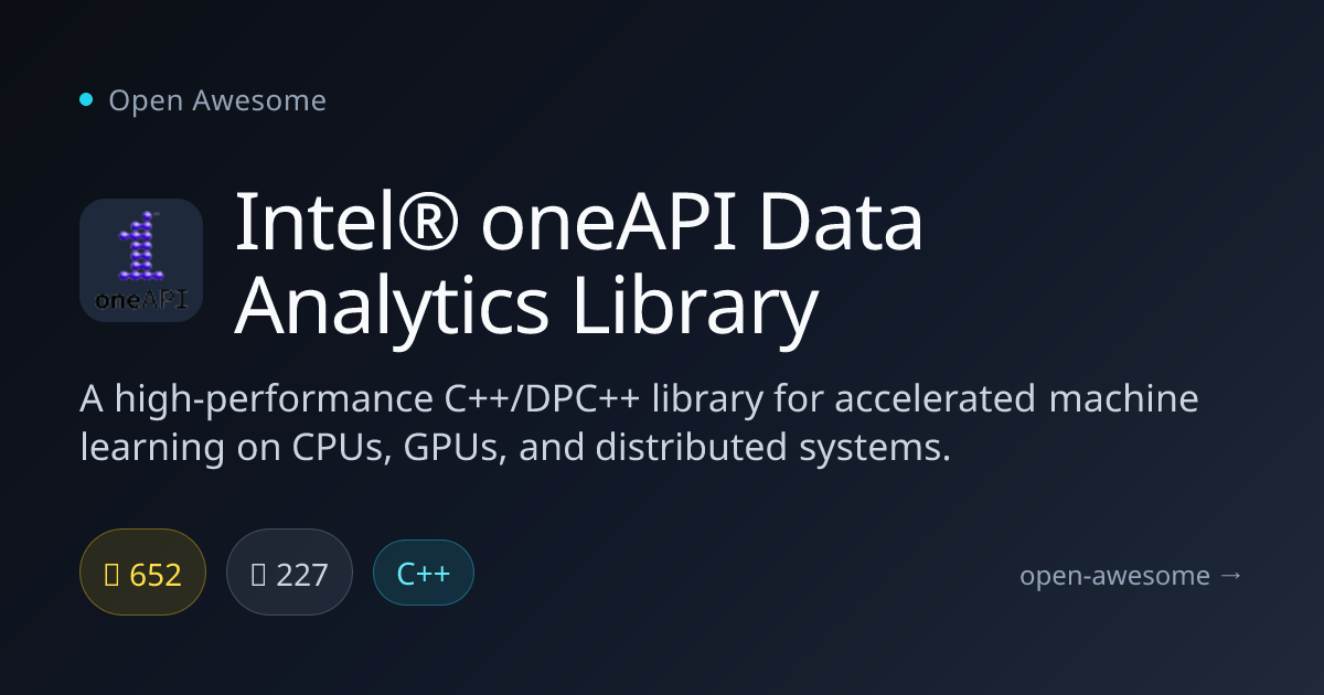 Intel® oneAPI Data Analytics Library — High-Performance ML Library ...