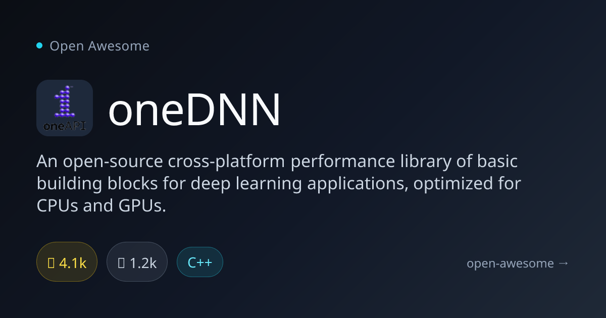 oneDNN — Deep Learning Building Blocks | Open Awesome