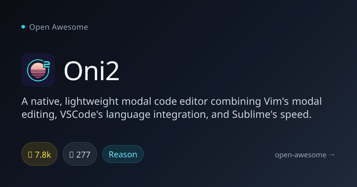 Oni2 — Native Modal Code Editor | Open Awesome