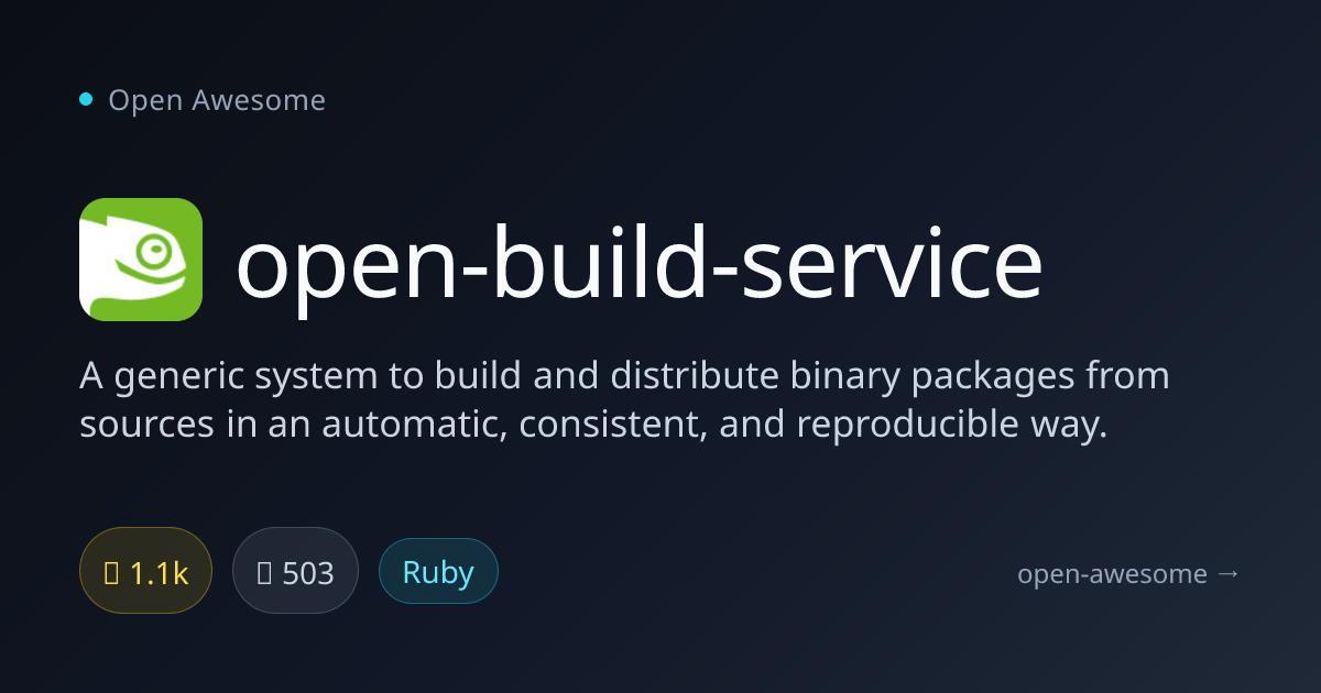 open-build-service — Generic Binary Package Build System | Open Awesome