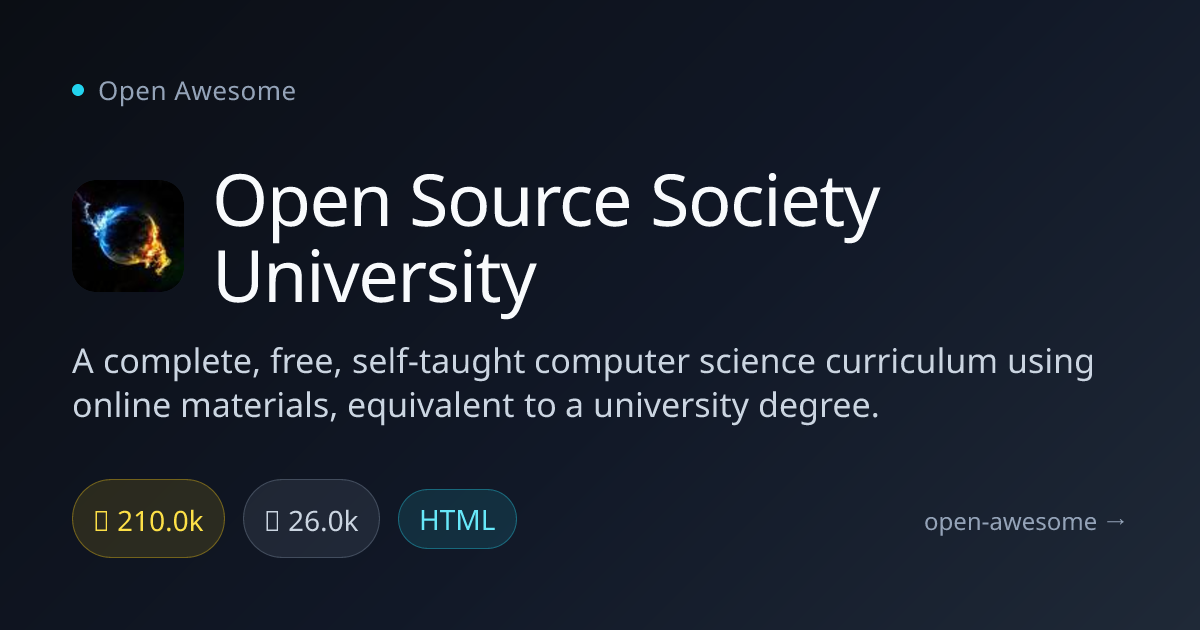 Open Source Society University — Self-Taught CS Degree Program | Open ...