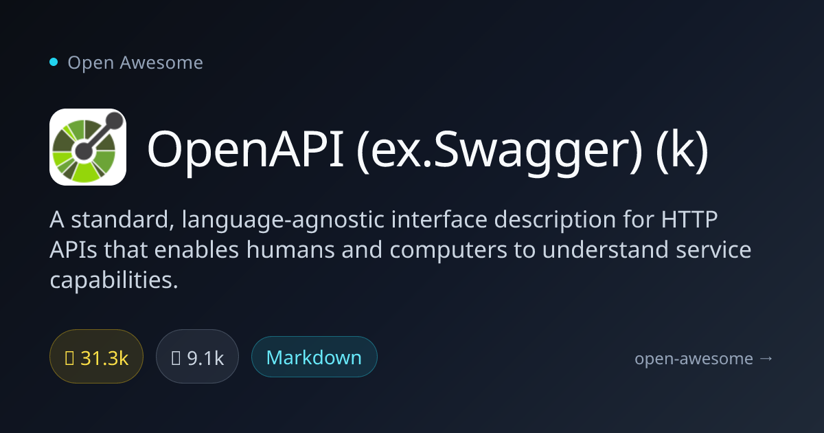OpenAPI (ex.Swagger) (k) — Language-Agnostic API Interface | Open Awesome