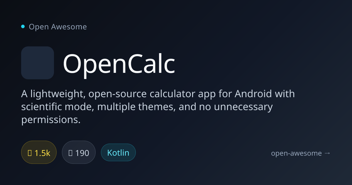 OpenCalc — Lightweight Android Calculator | Open Awesome