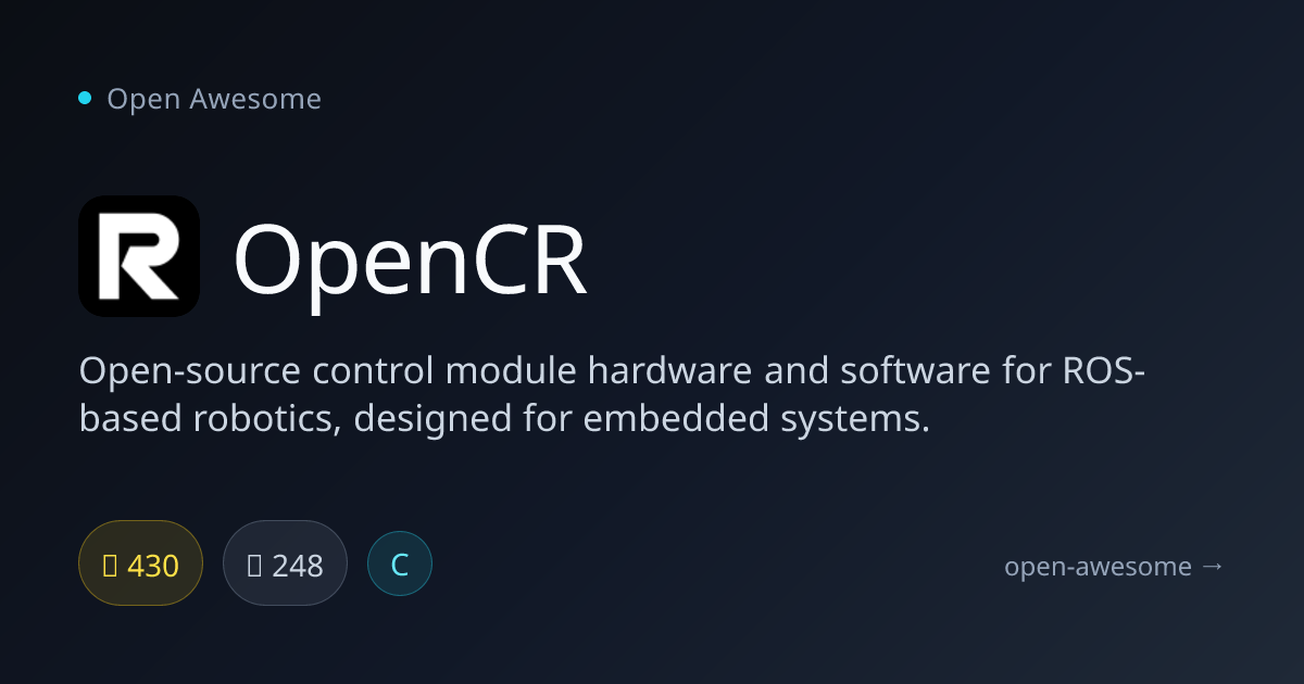 OpenCR — Open-Source ROS Robotics Controller | Open Awesome
