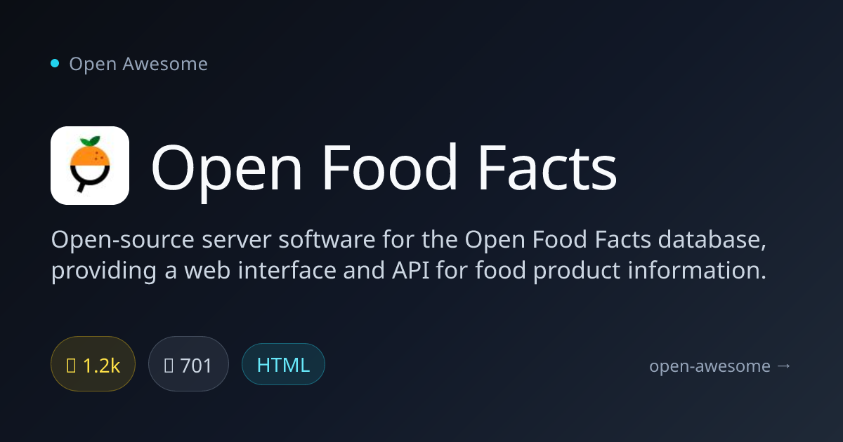 Open Food Facts — Open Source Food Database | Open Awesome