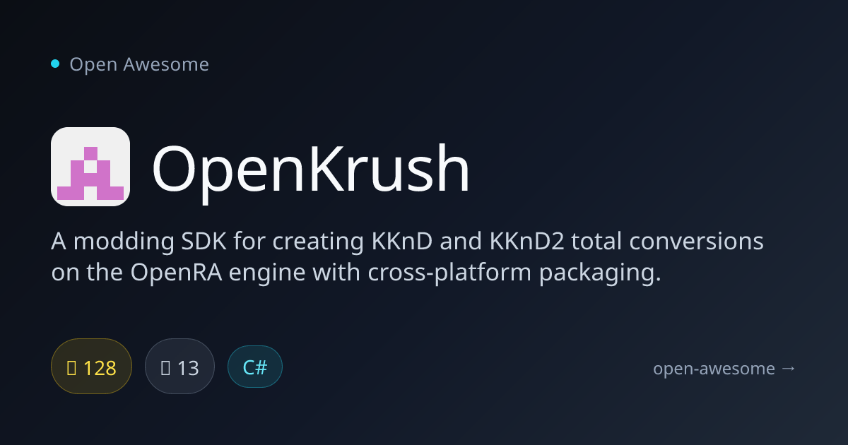 OpenKrush — Modding SDK for OpenRA Games | Open Awesome