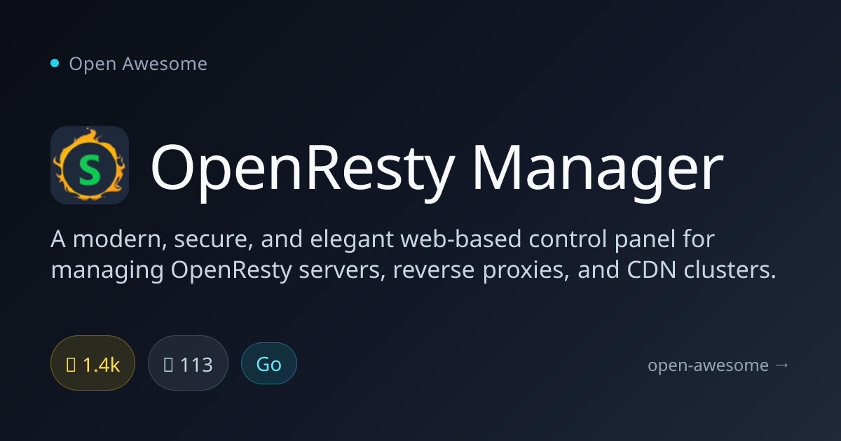 OpenResty Manager — OpenResty Web Control Panel | Open Awesome