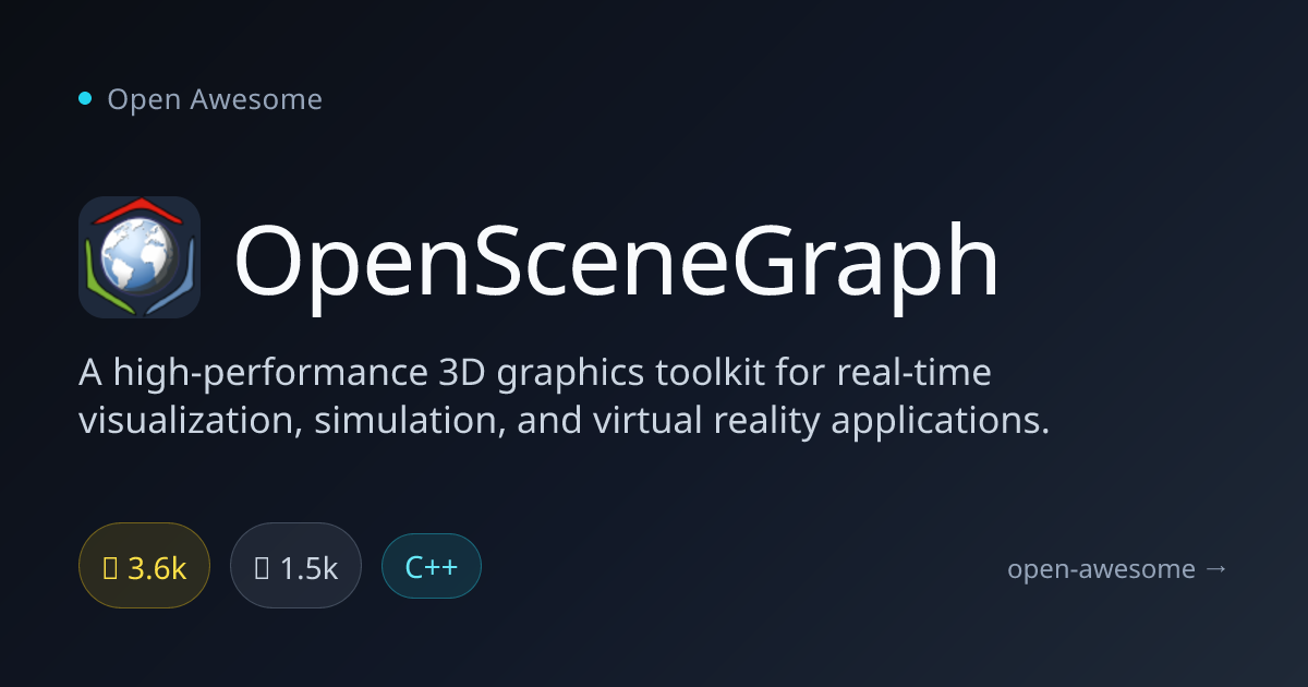 OpenSceneGraph — High-Performance 3D Graphics Toolkit | Open Awesome